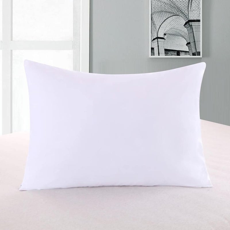 Royal Bedding 2 Pillow Protectors, Zippered Hypoallergenic Down Proof Pillow Covers, 600 Thread-Count - 100 % Cotton Pillows Protector, White, Standard / Queen Size - Image 1